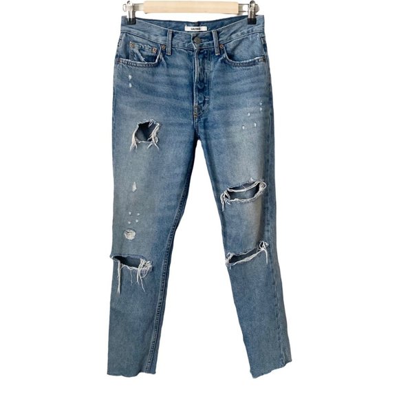 GRLFRND Karolina Distressed High Rise Skinny Leg Jeans in A Little More Love - Picture 3 of 12